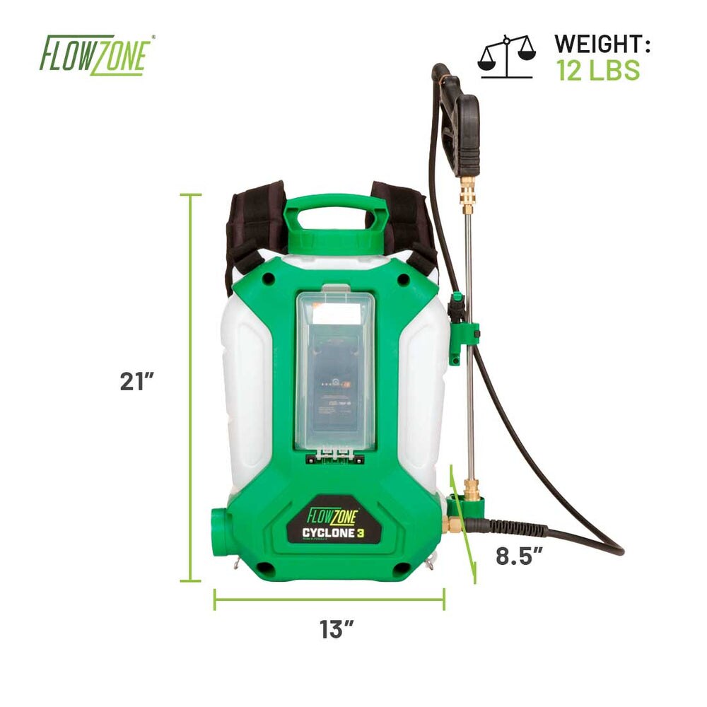 FlowZone Cyclone 3 Battery Powered Backpack Sprayer (4 gal