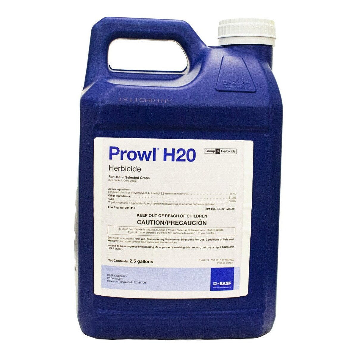 A jug of Prowl H2O herbicide.