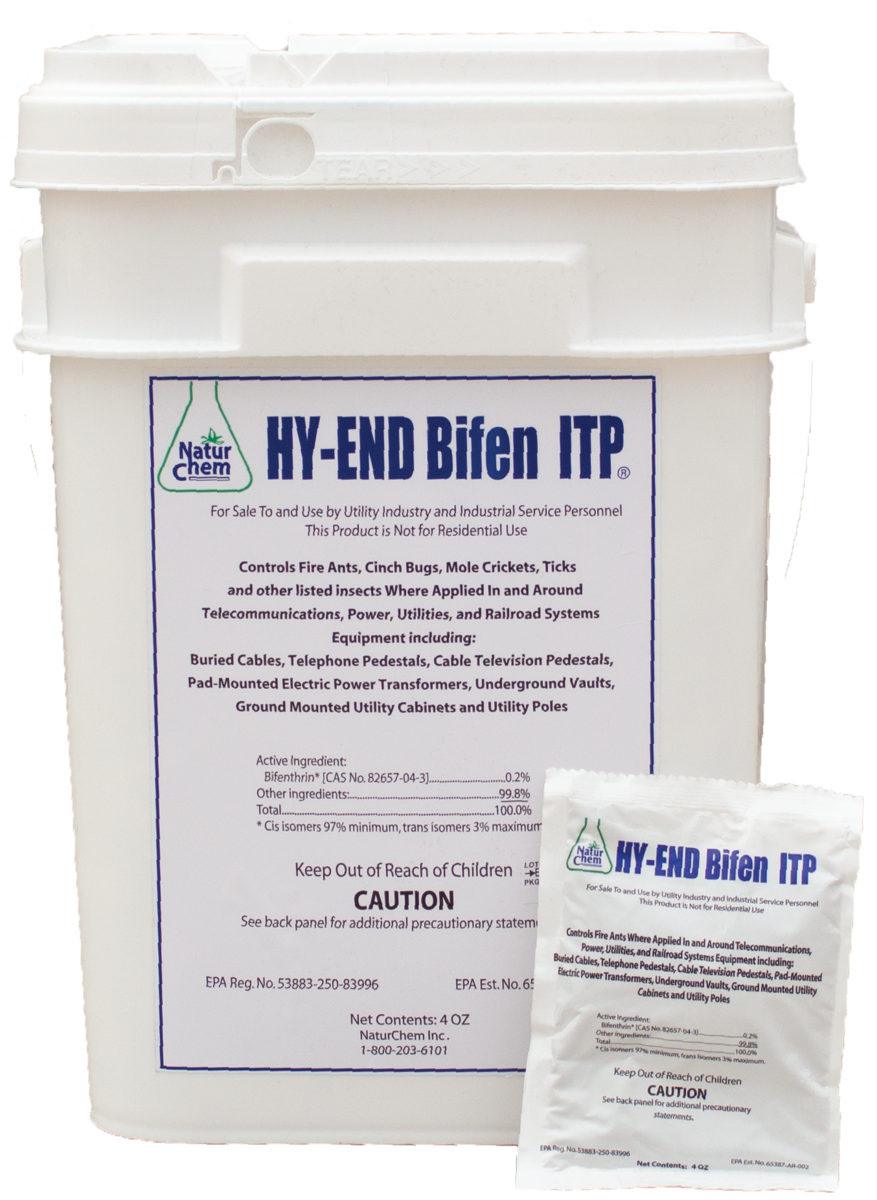 A bucket of Bifen ITP insecticide.